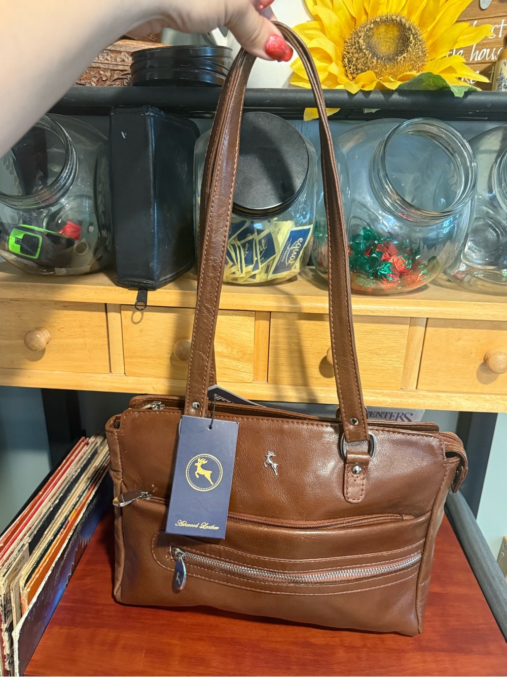 Ashwood Leather Tote Handbag in Brown NWT